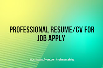 type professional resume for you or word to pdf