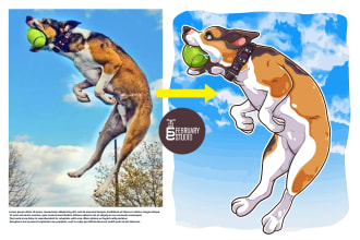 make cute and attractive cartoon design of your pets photo