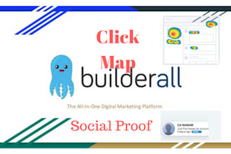 do click map and social proof in builderall funnel