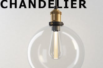 create 3d visualisation of chandelier lamp