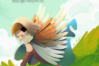 draw cute illustration for your children book