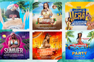 design motion flyer, pool party, summer flyer, animated flyer