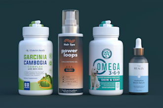 create label design, supplement label, product label, packaging design