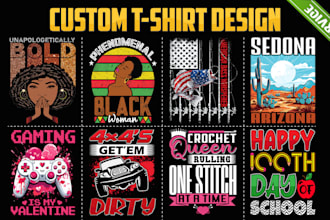 create custom t shirt design with typography and graphics