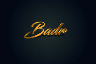design  3d gold signature logo