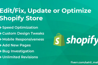 be you shopify developer to fix bugs or to customize website
