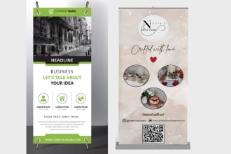 design eye catching roll up banner, retractable banner