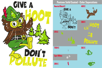 prepare spot color vector art for screen printing