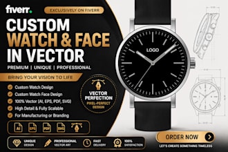 create custom watch and face in vector