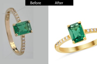 do high end jewelry retouching and white background