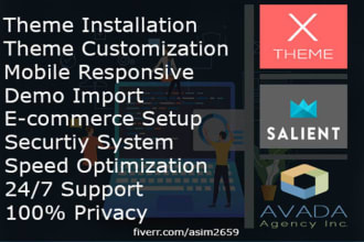 build or redesign website with salient, avada wordpress theme