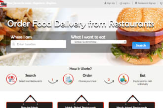 build food order system website like foodpanda