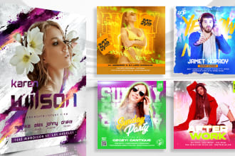 design dj, hip hop concert party flyer, club flyer