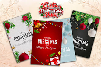 create christmas cards, holiday cards, and new year designs