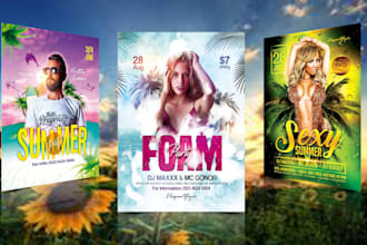 do spring break, summer, beach, party or any event flyer, poster