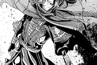 create black and white manga illustration