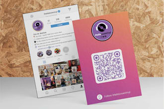 design clickable digital instagram business card, v card with qr code