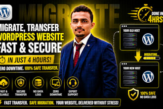 migrate, transfer wordpress website in 4 hours
