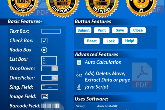 design and develop fillable PDF form