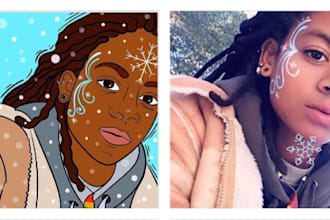 create cartoon portrait for profile in social  network