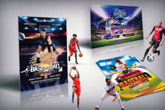 design basketball flyer, soccer, fitness and any sports flyer