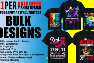 do bulk t shirt designs for merch by amazon or etsy