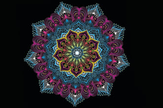 draw unique colored mandala
