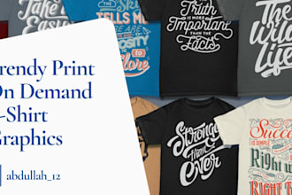 design trendy print on demand tshirt graphics for redbubble and etsy