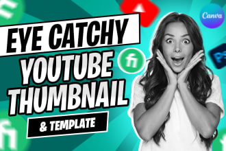 design eye catchy youtube thumbnail and template