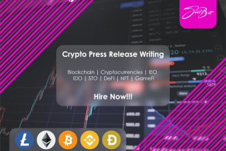 write your blockchain, defi, nft, ido, ico press release