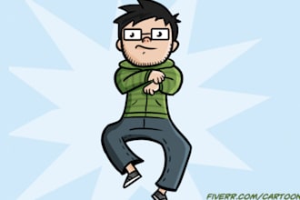 draw a cartoon of you in Gangnam Style