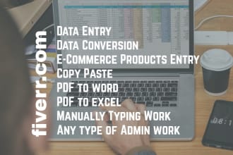 complete any type of data entry and admin work