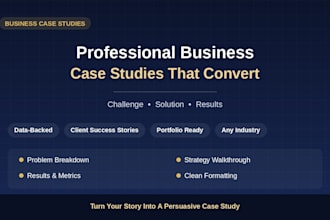 conduct a professional business case study and analysis