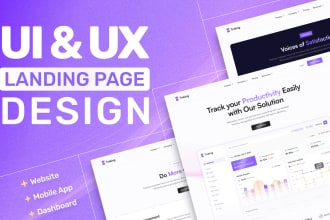 do creative web UI UX design , figma website design, landing page uxui