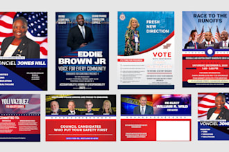 create political flyer, brochure, postcard, banners for your election campaign