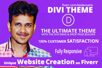 create or edit unique websites by divi theme  within 12 hours