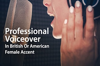 professionally record american accent female voiceover