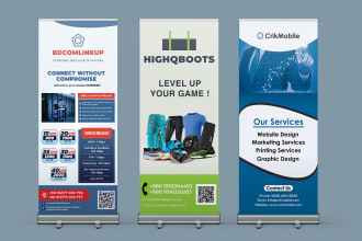 design banner, roll up, billboard, sign, event, and web banner ads
