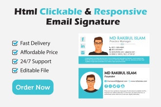 create your email template or html,clickable email signature