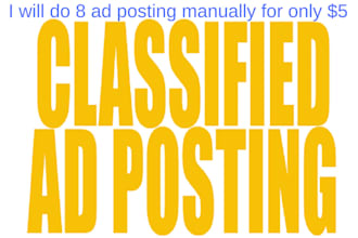 create 25 classifieds ad posting manually