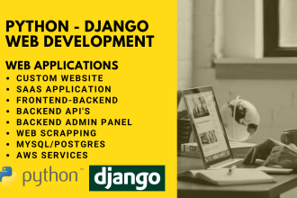 do django python, vuejs web development, saas, admin panel