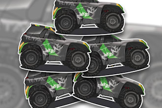 to vector illustration a cartoon car for tshirt design