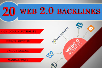 create 20 high quality web 2 0 backlinks