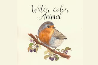 draw a cute watercolor illustrated