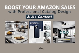 design eye catching amazon catalogs or a plus content to maximize your listings