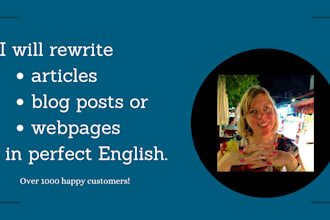 rewrite an article or blog post in perfect english