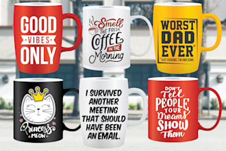 create custom mug design in 12hrs
