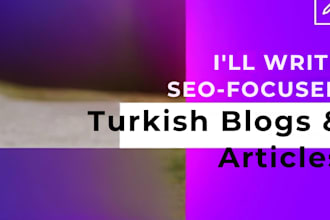 write turkish SEO content, website copy and blog posts
