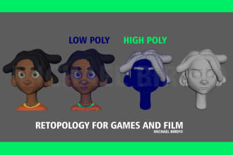 retopologize and bake textures from highpoly for 3d model