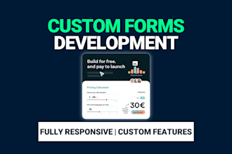 create custom forms for wordpress, shopify, webflow websites